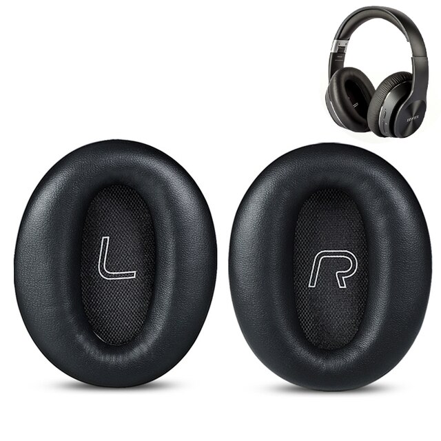 Kutou earpads para edifier w820bt fones de ouvido substituição earpads w828nb espuma almofada earmuffs acessórios se encaixam perfeitamente pele: Black Thickened