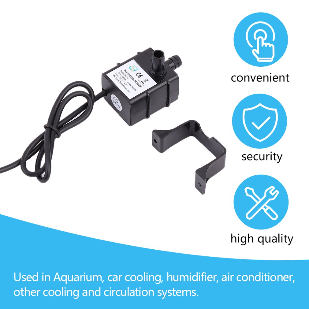 AD20P 240L/H DC 12V 2 Phase CPU Cooling Car Brushless Water Pump Waterproof Low Power Consumption Water Pump For Garden fountain
