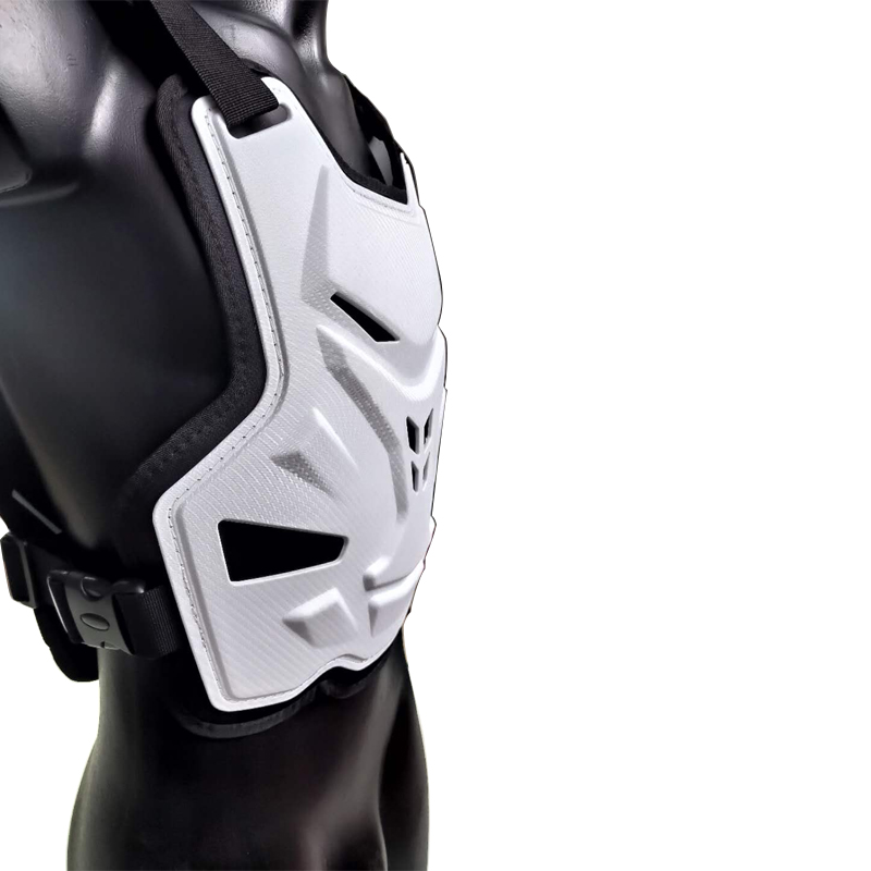 Cubierta dura de fibra de carbono blanca Motocross chaleco chaqueta inserto armadura de pecho armadura de ciclismo resistente a caídas de protección