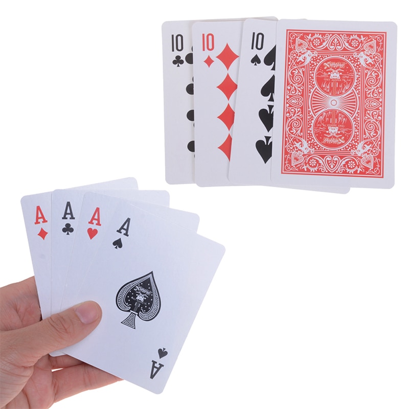 1set (4 stuks kaart) secret Gemarkeerd Poker Kaarten See Through Speelkaarten Magie Speelgoed Eenvoudige Maar Onverwachte Goocheltrucs