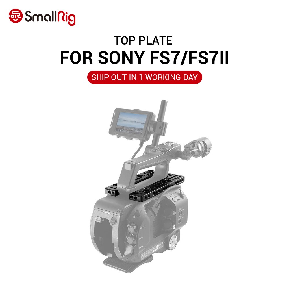 Plaque de montage supérieure pour Sony FS7/FS7II plaque en forme de U Compatible avec FS7 poignée d'origine avec 1/4 3/8 trous de vis-1975