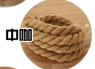 8mm drei-strang farbe baumwolle seil twist bündel seil kordelzug seil tasche dekorative seil diy zubehör: coffee
