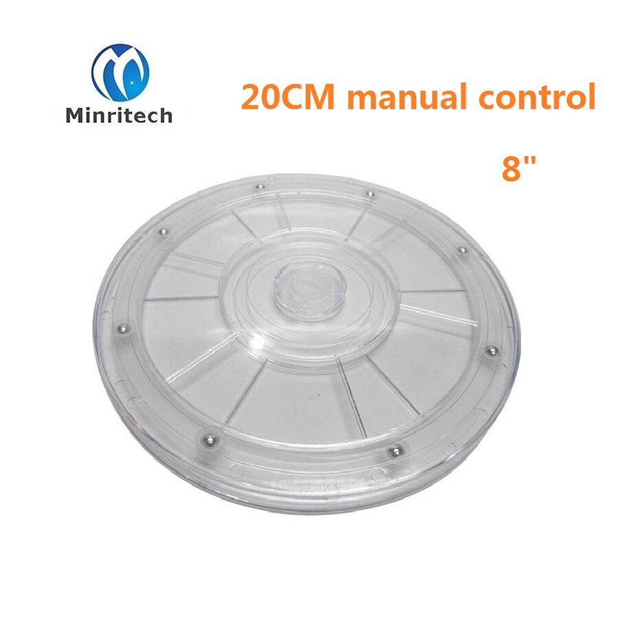 Direkte salg ægte 20cm 8 tommer den roterende base akryl gennemsigtig plast drejeskive rotation display tilbehør manual
