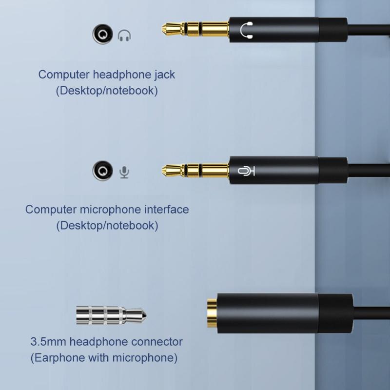 3.5mm casque ordinateur Conversion câble casque micro Audio séparateur câble pour Smartphone vers PC adaptateur convertisseurs accessoires