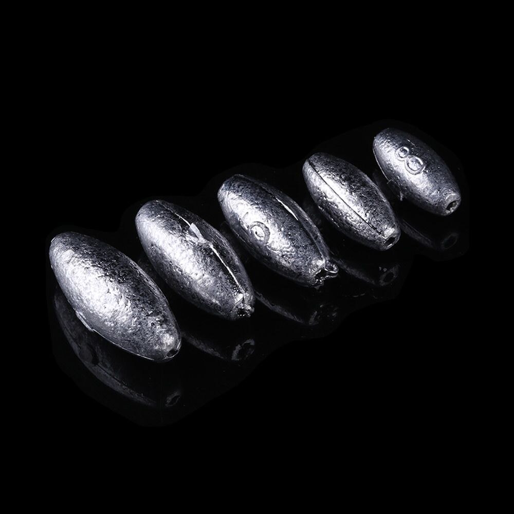Plomos de pesca en forma de aceituna, 5 piezas, 3/5/8/10/15/20/30/40g, con apertura de peso adicional, Conector de gancho