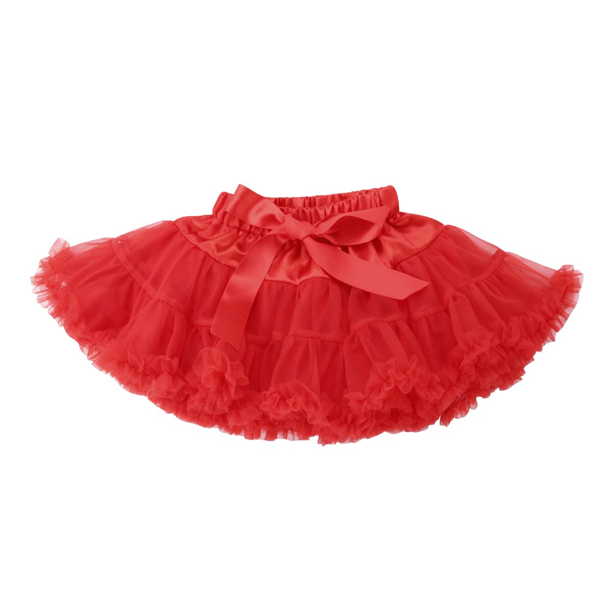 Meninas da criança Do Bebê Crianças Tutu Saia Festa De Dança Ballet Fluffy Camadas Rendas Princesa Bonito Saias: Vermelho
