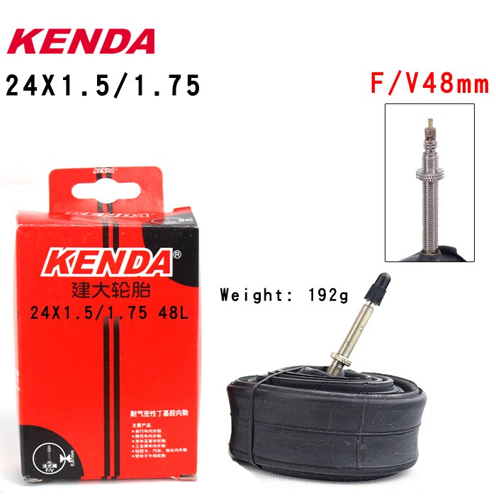 Kenda Fiets Binnenband 22Inch 24*1-3/8 1.25 1.5 1.75 1.9 2.125 S/v F/V Fietsen Mountainbike Tube Banden: 24 X 1.5-1.75 FV48mm