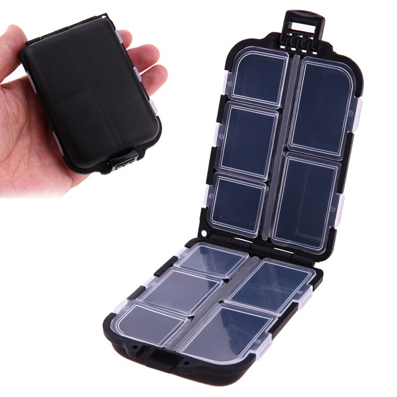 2PC Haken Kasten Angeln angehen Kasten Köder Spinner Haken10 Individuelle Fach Fliege Meer Angeln angehen Kasten Рыбная Ловля: Schwarz