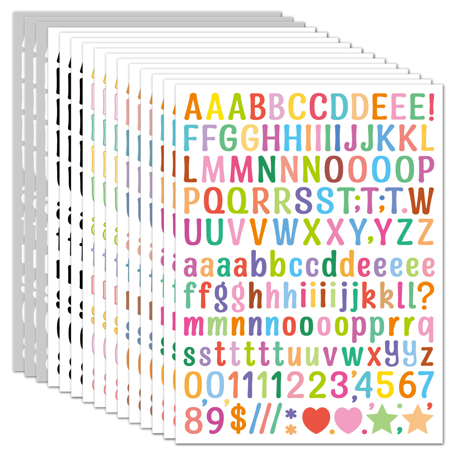Autocollants de chiffres colorés en vinyle auto-adhésif, 26 Alphabet A-Z, autocollant de planificateur étanche pour boîte aux lettres d'enfants, numéro d'adresse, carte, tasse