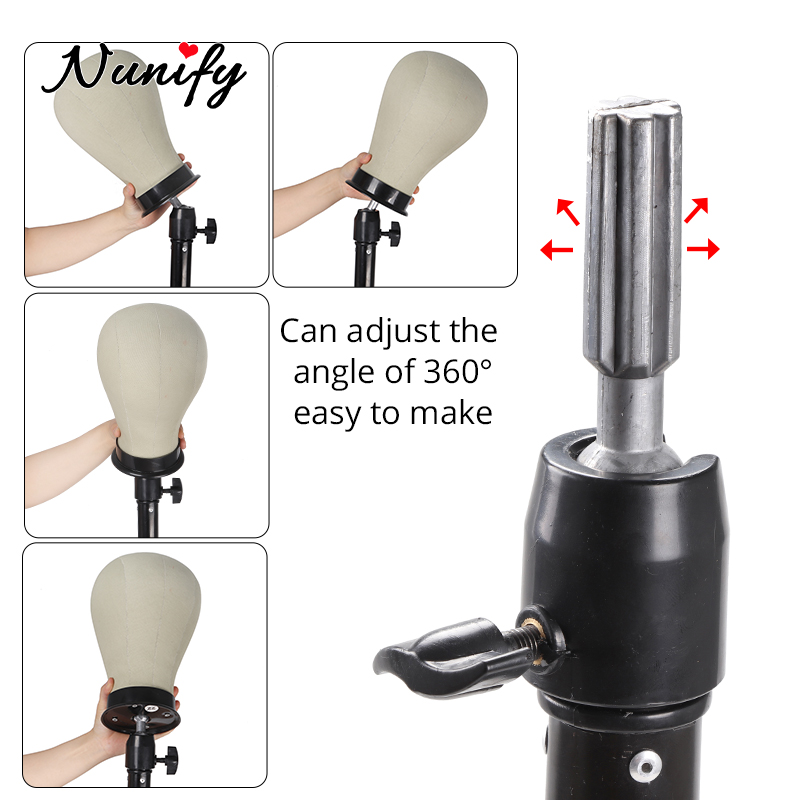 Nunify justerbart stativ til treningshode mannequin frisørhodeholder klemme hår parykk stativ dummy hode stativer salong verktøy
