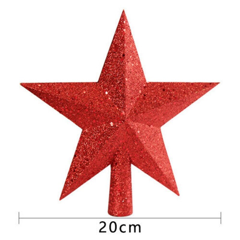 Xmas Tree Topper Decora Kerstboom Decor Grote Kerst Ornament Glitter Ster: Red-20CM