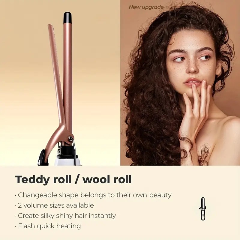 Ceramic perm bar 0.51 inch hair salon perm tool curling iron, fast heating, dual speed temperature control