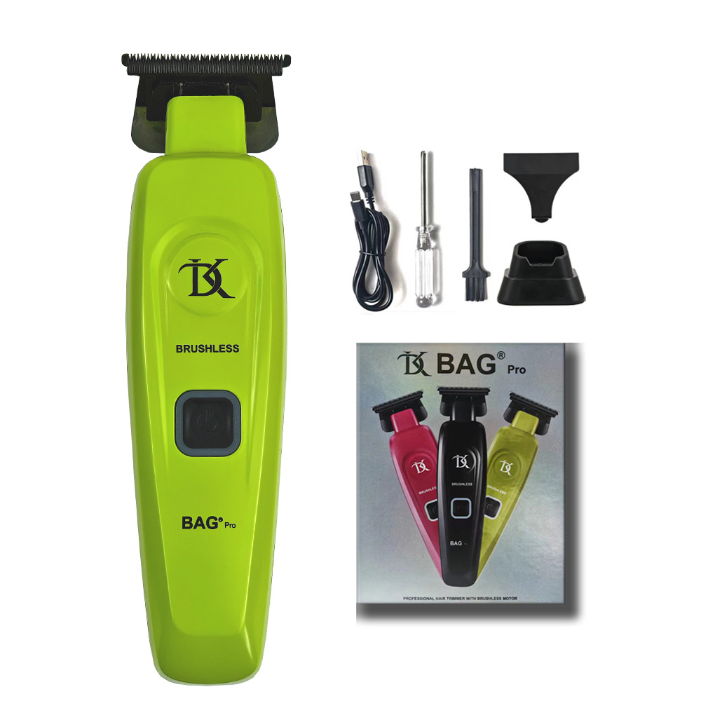 BRDCLIP-Kit de Máquina para cortar cabello de barbero , cargador Base, cortadora de pelo de 7500RPM, cortadora de pelo de salón con cuchilla DLC para hombres: Verde claro