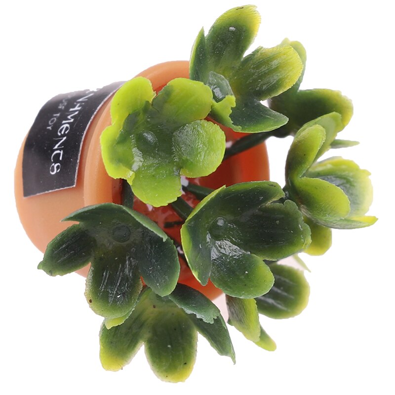 4Pcs Schattige Mini Ronde Plastic Planten Poppenhuis Miniatuur Groen Mini Ingemaakte Voor Groene Plant In Pot