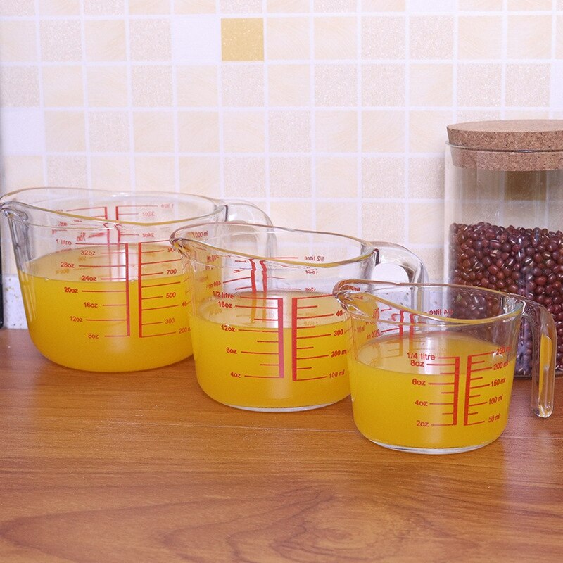 Tempered glass measuring cup with scale milk cup microwave oven special high temperature heat-resistant kitchen supplies