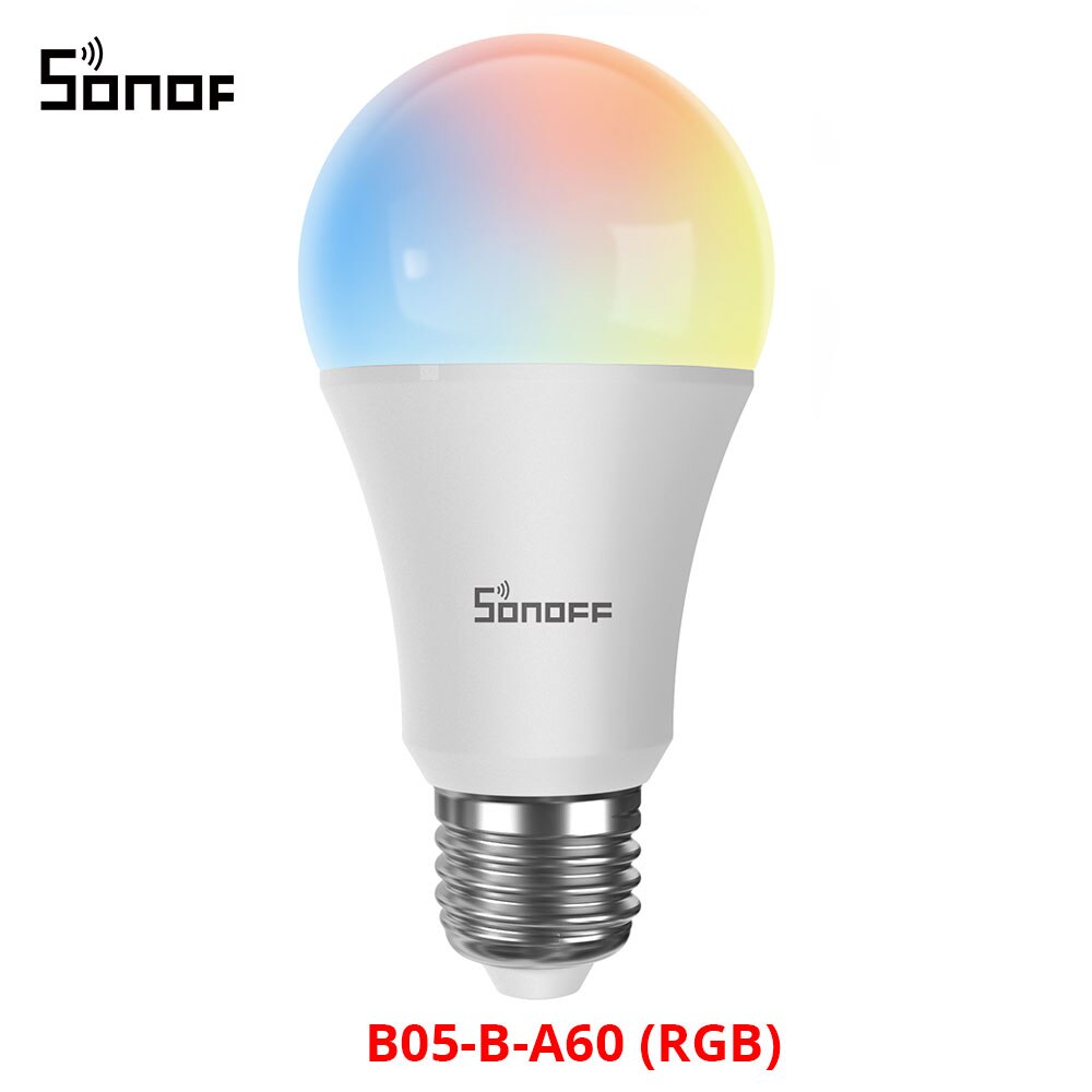 Itead sonoff  b02- b -a60/ b05- b -a60 e27 wifi smart led pære 9w 220v-240v dæmpbart lys lampe app/ stemme fjernbetjening