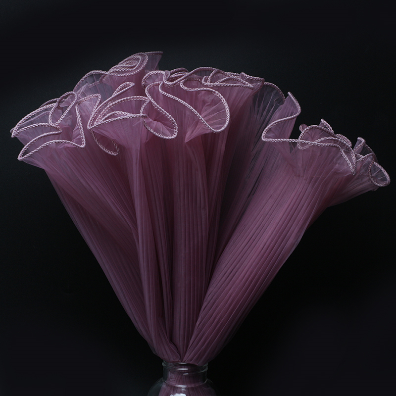 25cm*5yard Spray Yarn Flower Packaging Wave Gauze Lace Gauze Flower Shop Bouquet Floral Flower Packaging Material Net: Grape