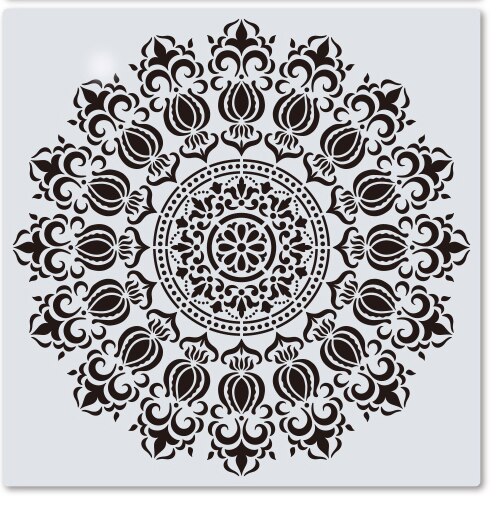 Stor vegg sjablong for maling , 12 tommer stor mandala sjablong for maling: Tzlarge -18