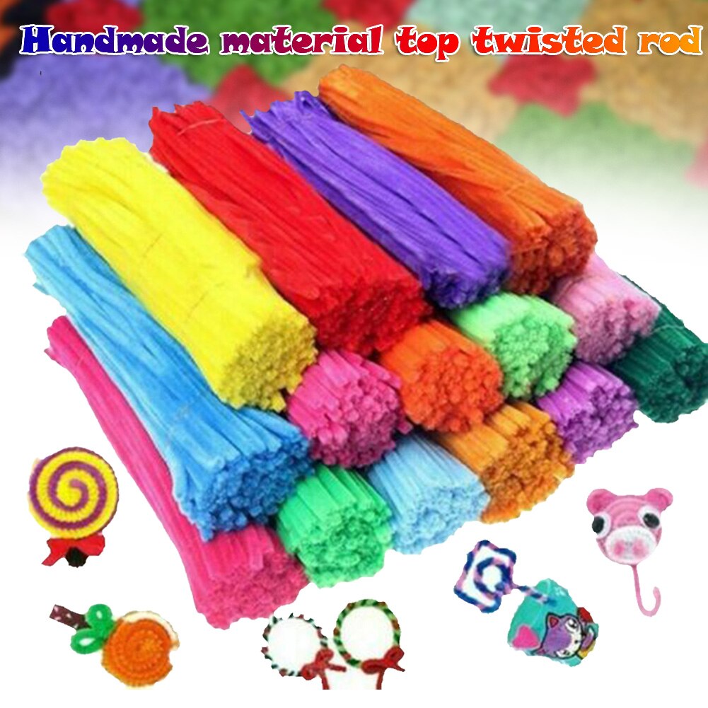 300 groene borstels, 300 stuks chenille-stelen, doe-het-zelf harige 300 groene borstels, 300 stuks chenille-stelen, doe-het-zelf harige