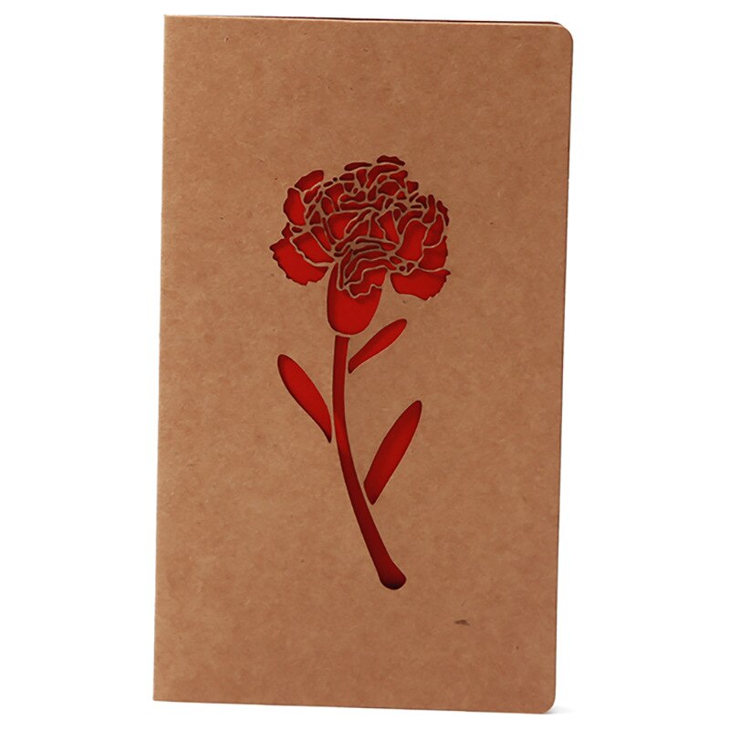 PCS 2 Papel Kraft Retro Tipo Dobrável Cartão Da Flor Do Coração da Festa de Aniversário de Casamento Convites Cartões Em Branco do Presente Do Vintage