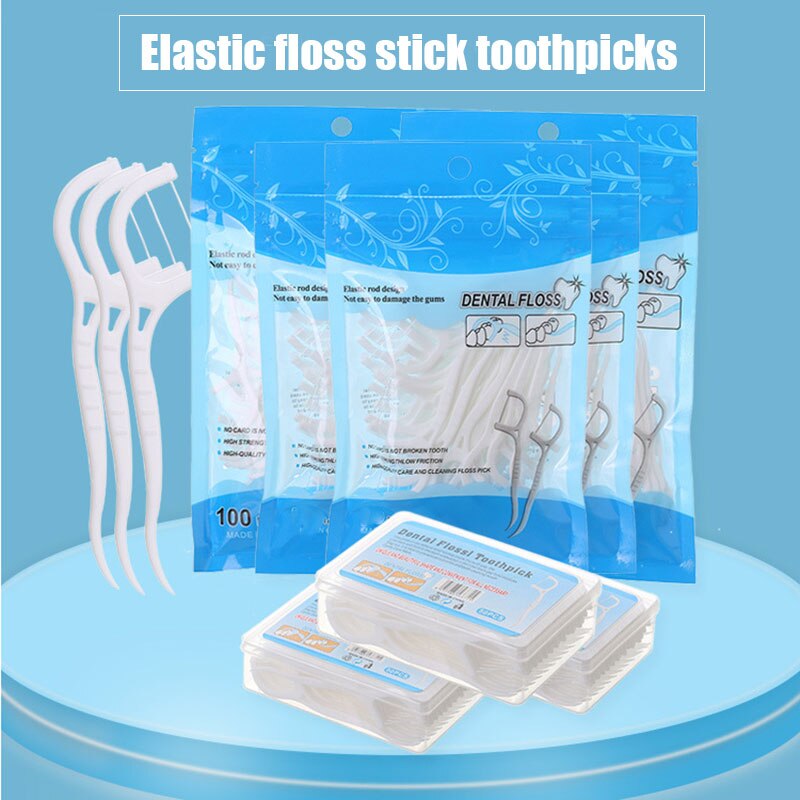 50/100Pcs Dental Floss Interdental Brush Teeth Stick Toothpicks Tooth Thread Floss for Oral Care Beauty Tools SEC88