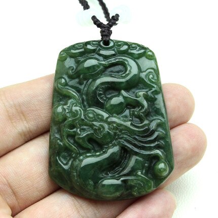 Jade Schmuck Pure Grade A Jadeit Öl Cyan Flying Dragon Anhänger Halskette Männer der Burma Jadeit