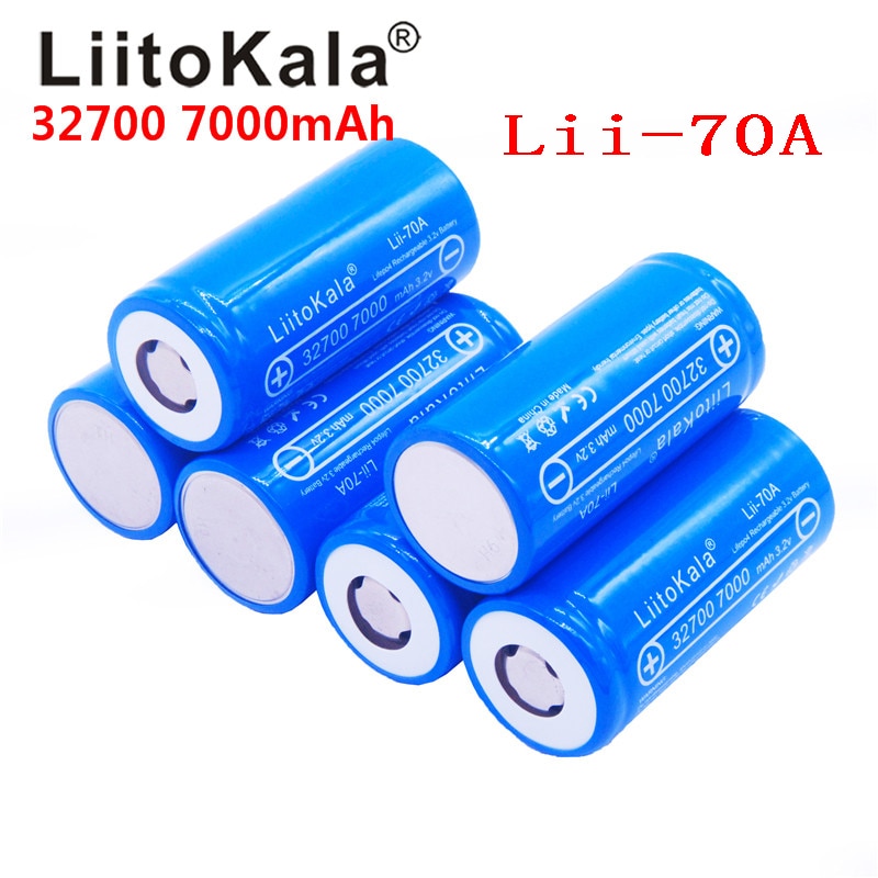 LiitoKala 32700 3.2v 7000mAh Lii-70A lifepo4 rechargeable battery cell LiFePO4 5C discharge battery for Backup Power flashlight