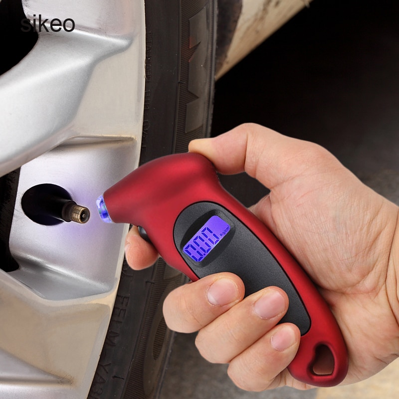 Sikeo digital dæk manometer cykel cykeldæk diagnostisk værktøj 0-150 psi baggrundslys lcd lufttryksmåler