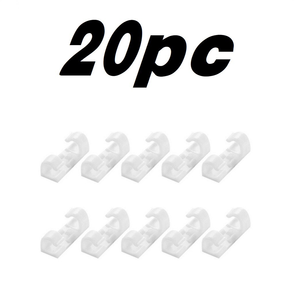 Zelfklevende kabelbeheer clip kabel organizer draadclip, multifunctionele snoer bureau muurhouder kleverige voor kantoor thuis auto computer tv multi snoeren houder draad netjes 6 stuks wit