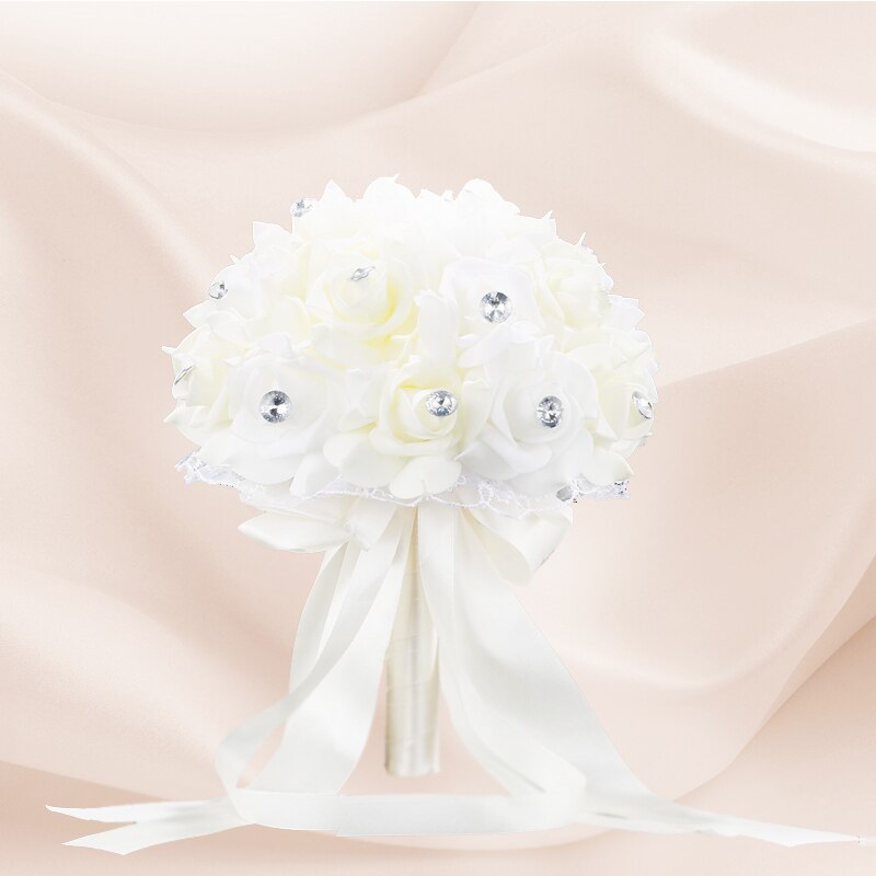 Lovegrace Hochzeit Strauß Braut Strauß Mariage die Seide Künstliche Blumen Rosen Hochzeit Strauß für Brautjungfern Hochzeit Zubehör: Beige