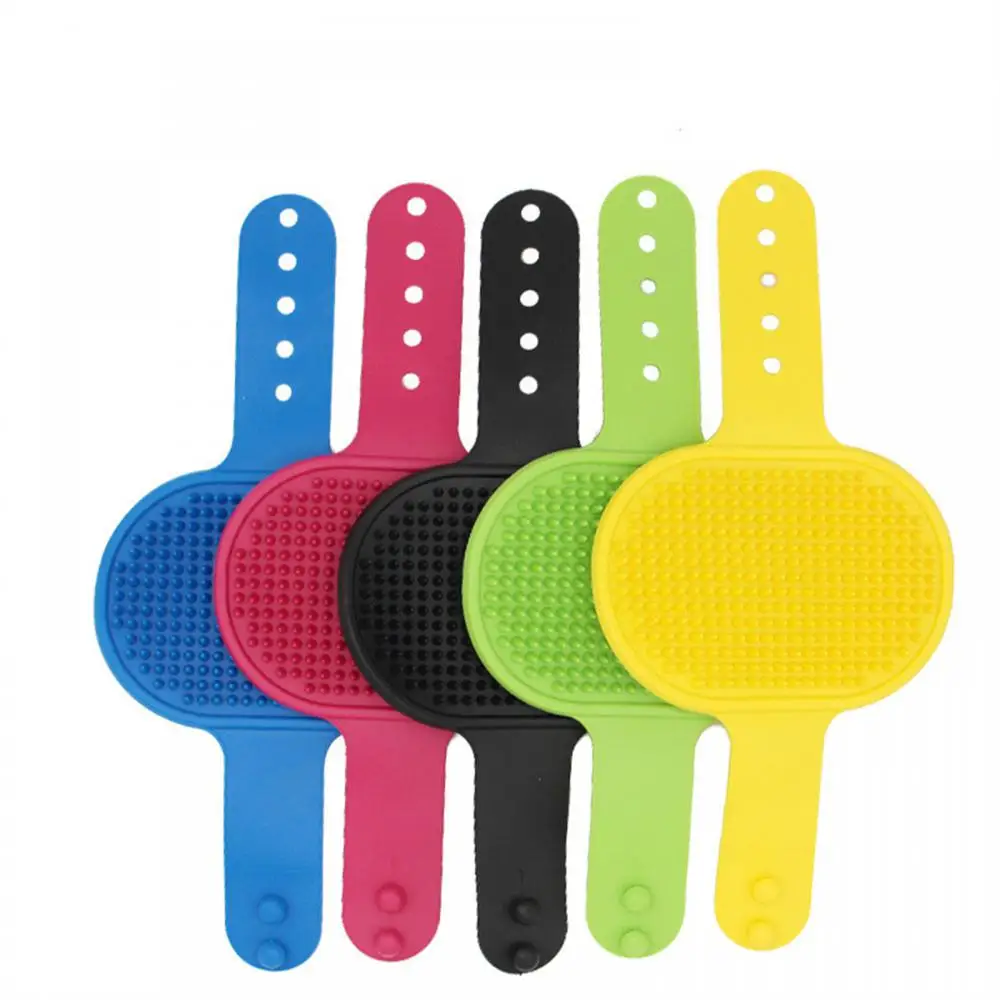 Escova de borracha macia para cães e gatos, pente de silicone para banho de animais de estimação, removedor de pelos, suprimentos para animais de estimação, equipamento de limpeza para lavagem de cães