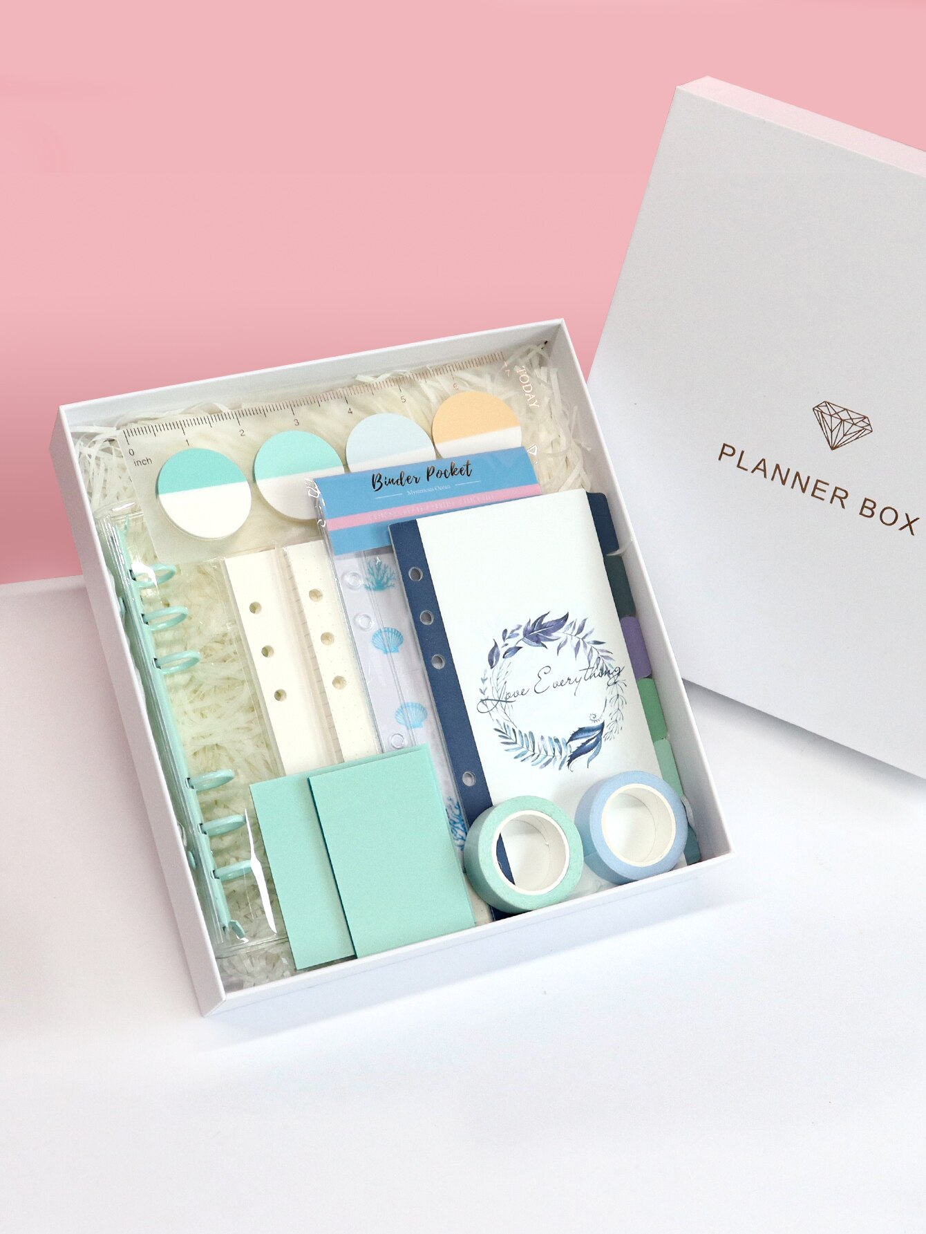 Kawaii Stationery Full Notebook Box Set With Bookmark Planner Stationery Journal and Washi Tape School Supplies