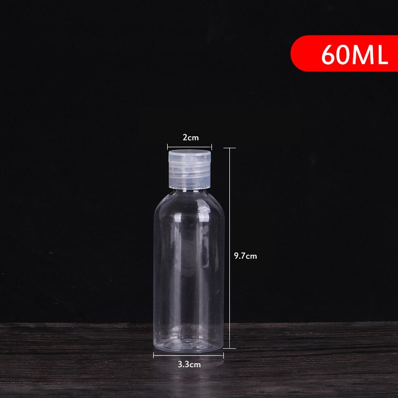 1 Stuks 250Ml/30Ml/5Ml Plastic Clear Lege Seal Flessen Pack Clamshell Water Fles Flip top Cap Verpakking Mini Vloeibare Container: 60ml
