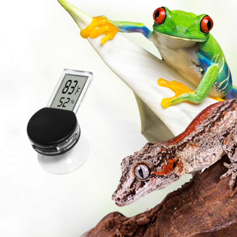 For Incubator Reptile Tanks Thermometer Hygrometer LCD With Suction Cup Electronic Digital Display Temp Humidity Monitor Meter