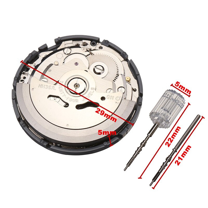 Mecanismo de reloj automático para hombre, piezas de reloj mecánico, movimiento NH36, relojes de movimiento, accesorios de repuesto