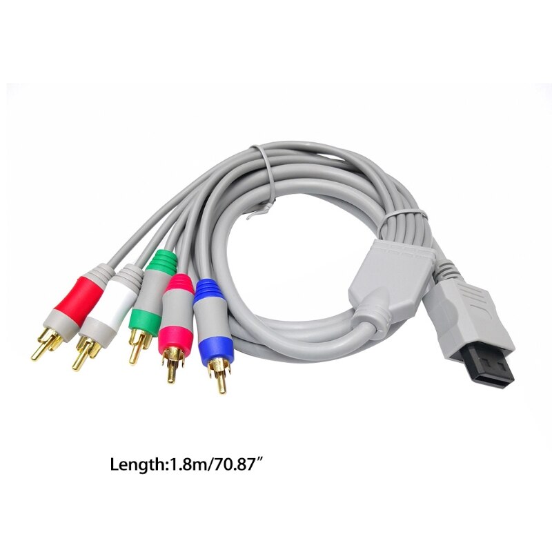 1.8m 1080P HDTV Video Cable AV 5RCA Cord High-Definition Component Wire Compatible with Wii/WiiU Game Console