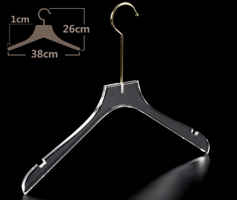 Acrylic Transparent Hanger Clothing Display Rack Store Adult Hanger Pants Rack Clip Crystal Seamless Suit Coat Clothing Hanger: 2