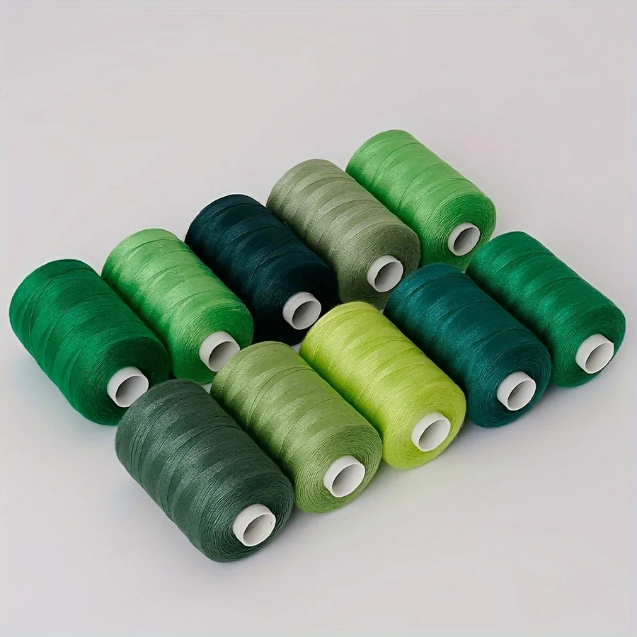 Kleur 402 Hand Naaigaren 1000 Yards Naaimachine Draad DIY Thuis Polyester Draad 10 Kleur Naaigaren Set: Black