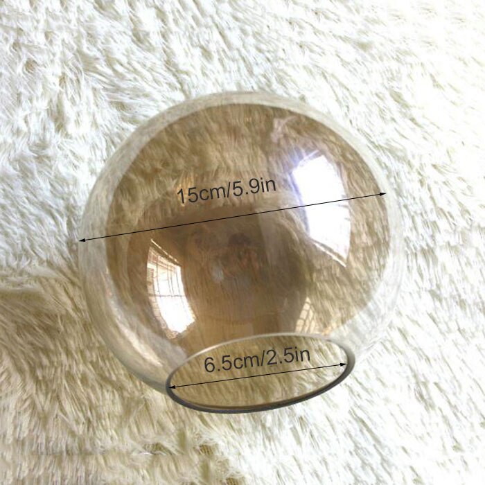 Abat-jour de lampe en verre de remplacement, accessoire Globe couvercle en verre d15 cm d13 cm abat-jour gris pour lustre magic bean: D15cm