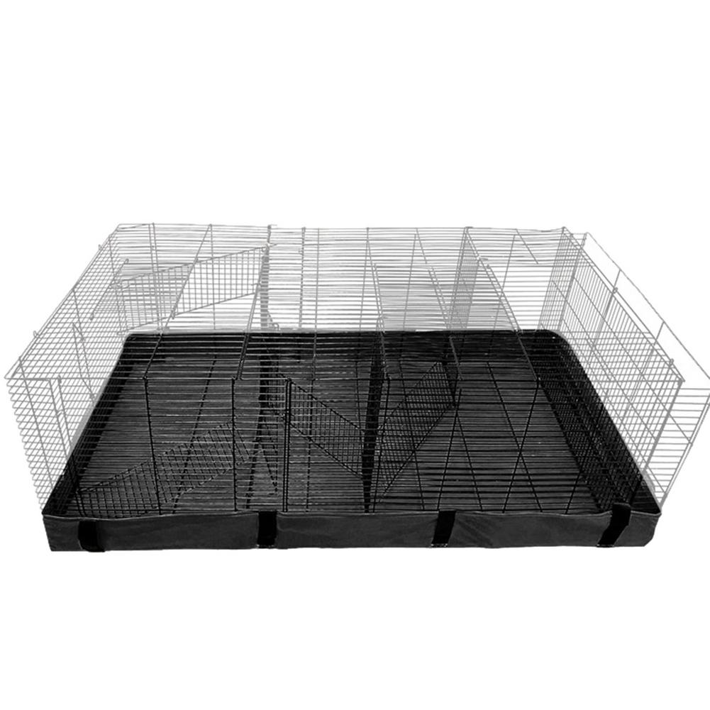 Kooi Buiten Liner Wasbare Bottom Cover Mat Voor Cavia Kooi Eten Anti-Vuil Pad Waterdicht Pet Afneembare Stof cover: Black