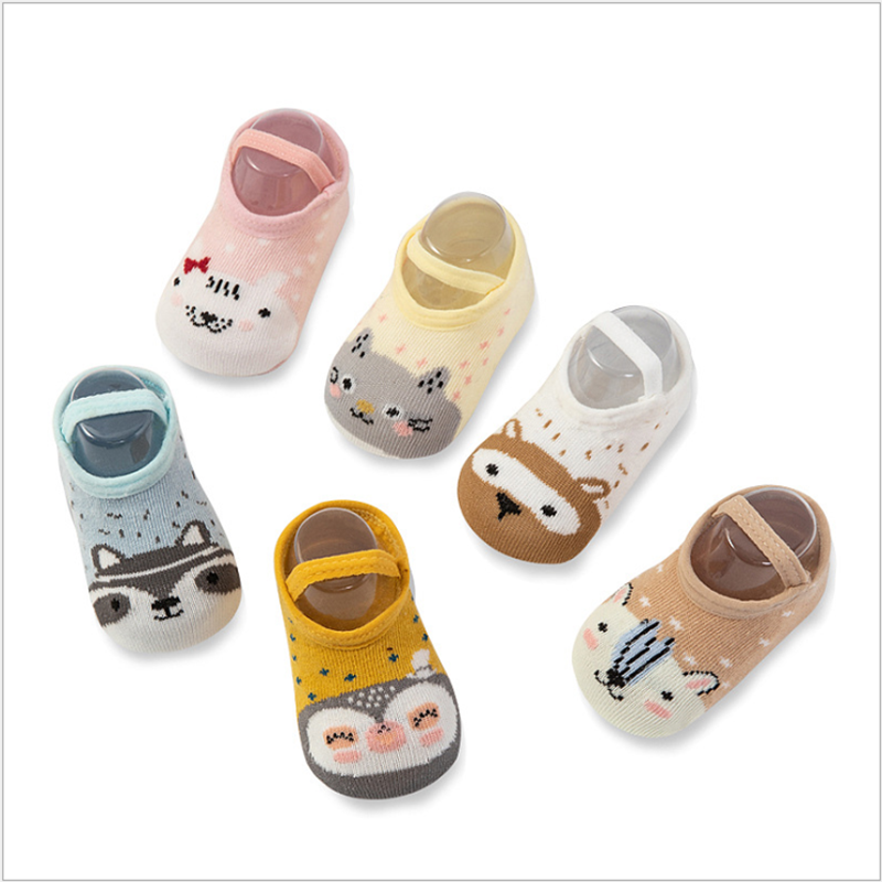 Leuke Cartoon Non-Slip Katoenen Sokken Schoenen Baby Meisjes Jongens Antislip Baby Walker Schoenen Sokken Vloer Peuter anti-Slip Sokken Grip