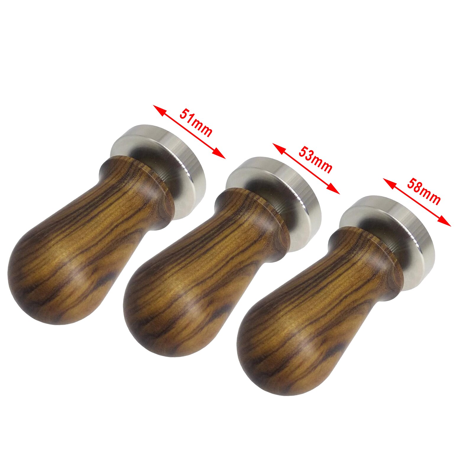 Espresso Coffee Tamper 51-58mm Flat Base Hande made Solid Wood Handle
