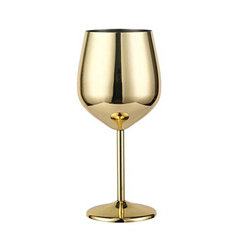 Rustfrit stål kobberbelagt enkeltlags bæger anti-fald glas cocktailglas 500ml vinkopper champagneglas: Guld 1pc