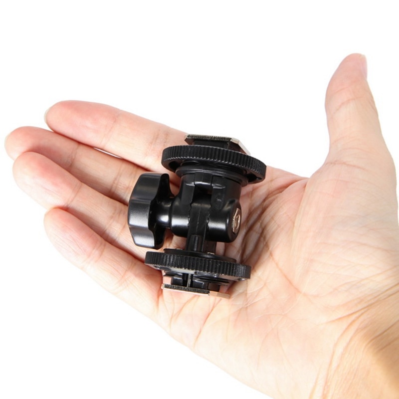 Meking Drehbare Dual Blitzschuh Adapter Halterung Halfter Halterung Für LED Video Licht DSLR Kamera Blitzschuh Adapter Winkel Einstellbar