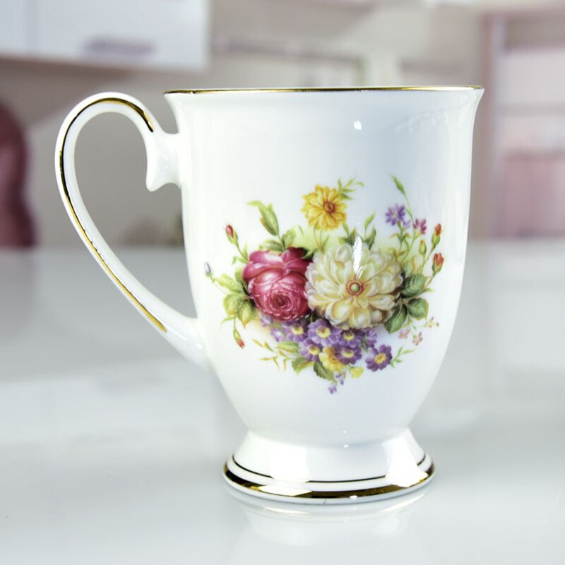 JOUDOO-tasse créative en céramique, famille royale, 350ml, tasse créative pour le café, le lait, le thé, dorée, incrustée, tasse de petit-déjeuner