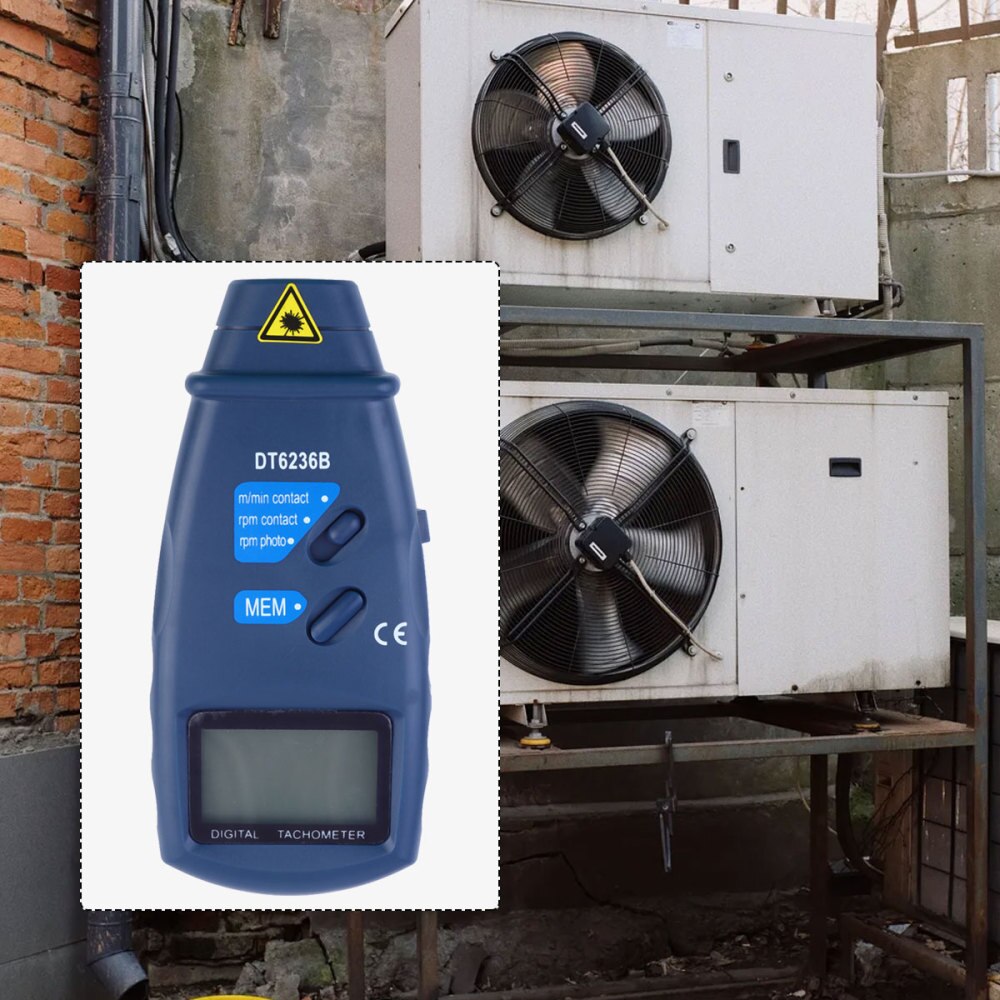 2 In 1 Digital Photo Tachometer RPM Tach Digital Tachometer Speedometer Speed Gauge Engine