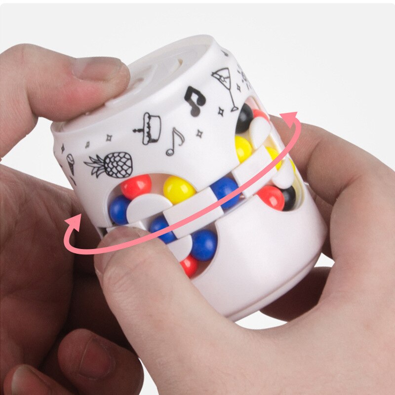 Fidget Rotatable Colorful Magic Cube Decompression Toys Children and Adult Reversible Educational Toys Magic Bean for Kids