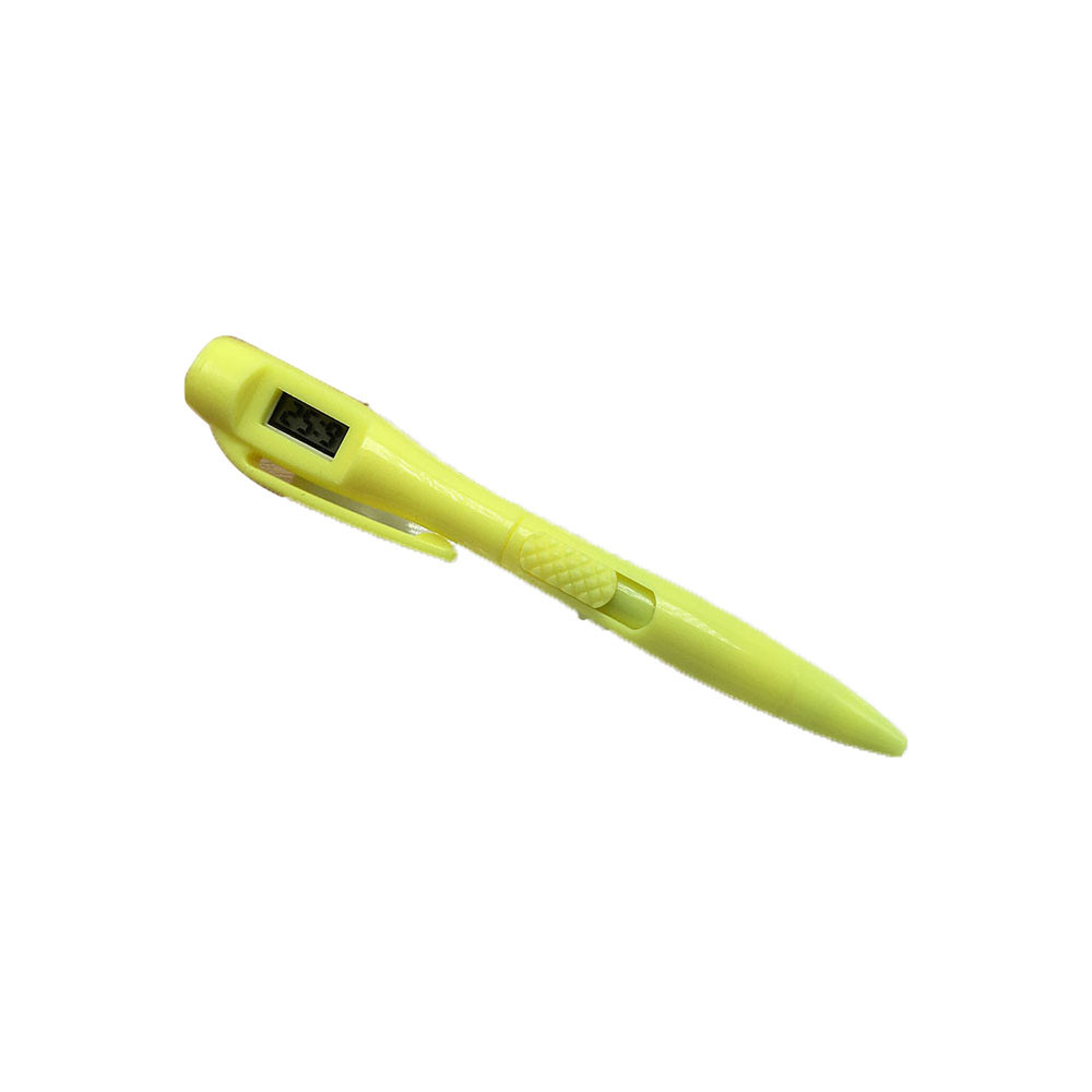 Office Digital Watch Ballpoint Pen Electronic Clock Watch Pen Student Civil Servants Private Test Ball Point Pens Office School: Yellow 