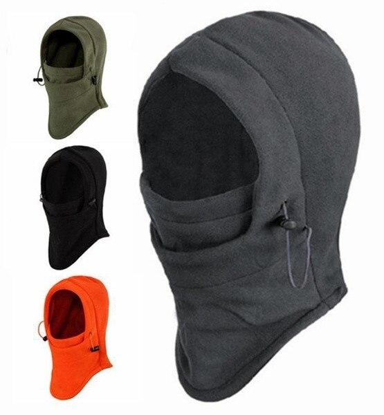6 in 1 Thermal Fleece Balaclava Hood Police Swat Ski Bike Wind Stopper Mask Outdoor camping equipment edc gear