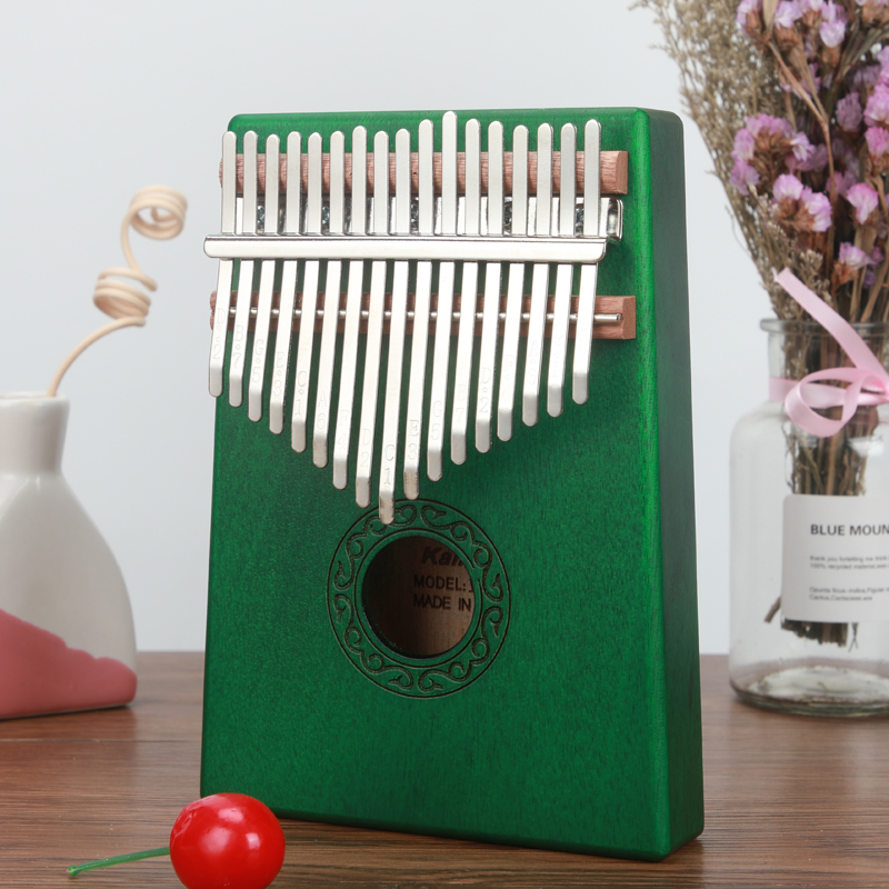 African Kalimba 17 Key Llaves EQ Kalimbas Thumb Piano Mbira Calimba Likembe Kangombio Leekembay Grand Piano Musical Instrument: Green